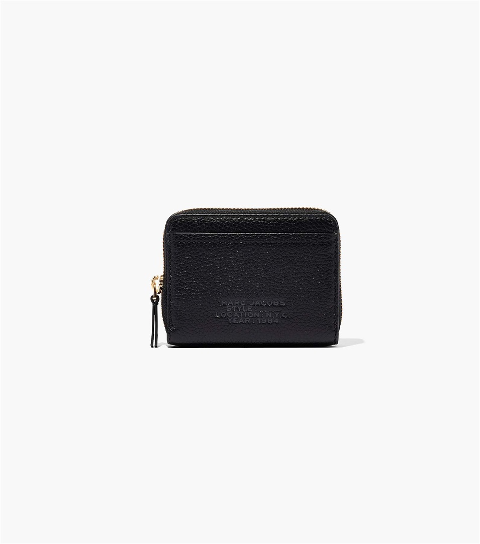 Carteras Marc Jacobs The Leather Zip Around Mujer Negras | Peru-32560