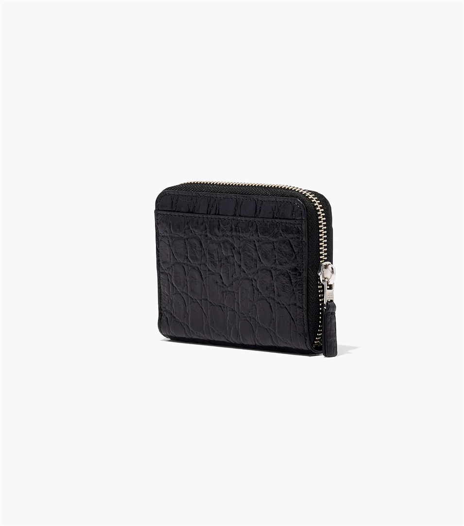 Carteras Marc Jacobs The Slim 84 Croc-Embossed Zip Around Mujer Negras | Peru-13609