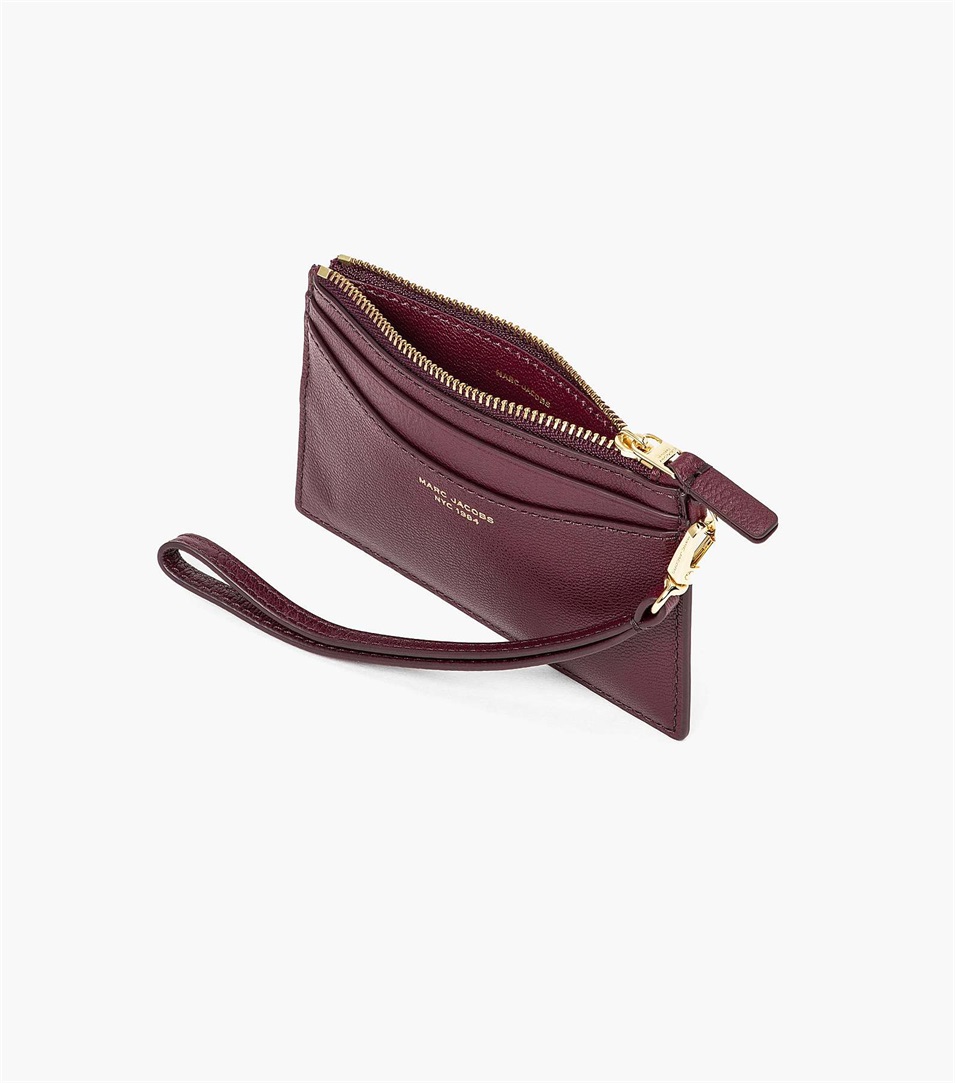 Carteras Marc Jacobs The Slim 84 Top Zip Wristlet Mujer Burdeos | Peru-61784