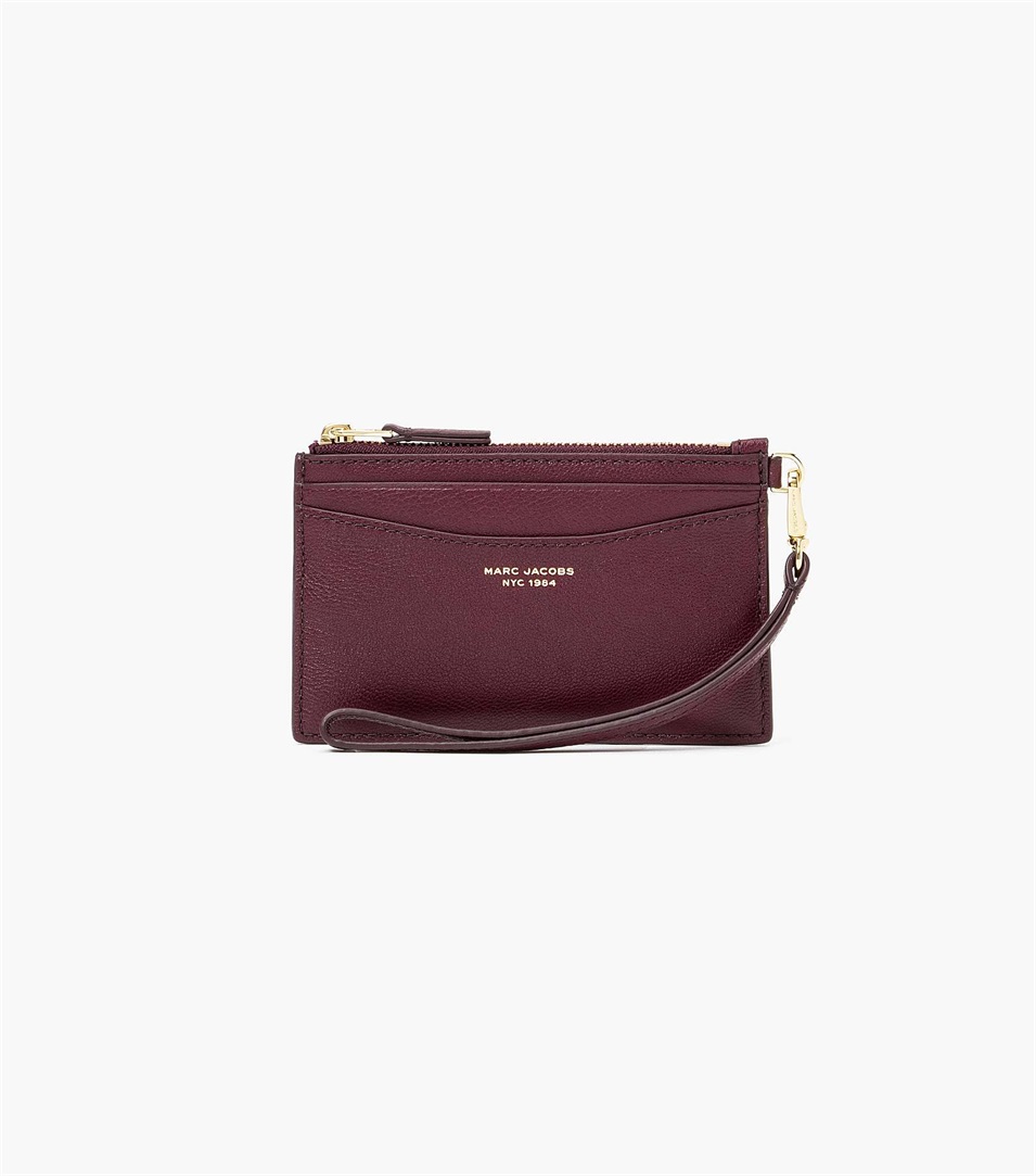 Carteras Marc Jacobs The Slim 84 Top Zip Wristlet Mujer Burdeos | Peru-61784