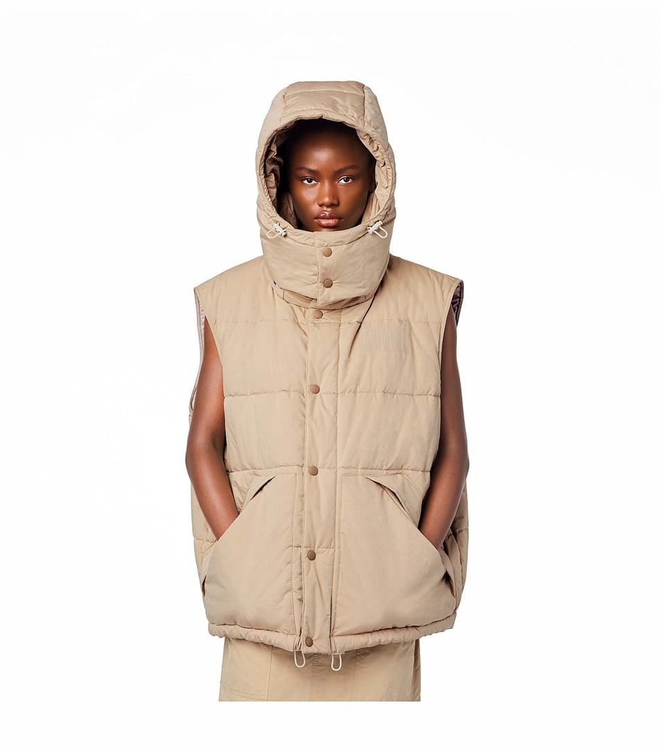 Chalecos Marc Jacobs The Oversized Puffer Mujer Beige | Peru-95048