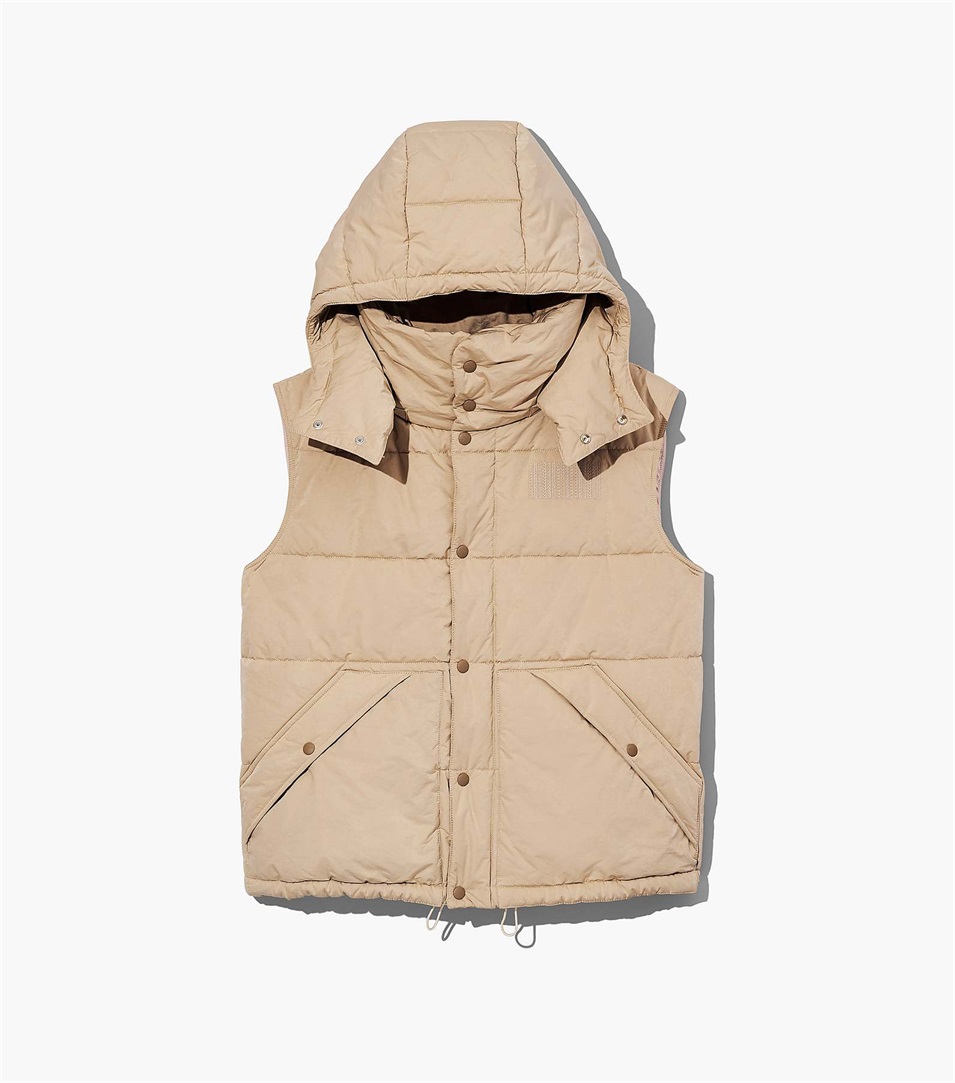 Chalecos Marc Jacobs The Oversized Puffer Mujer Beige | Peru-95048