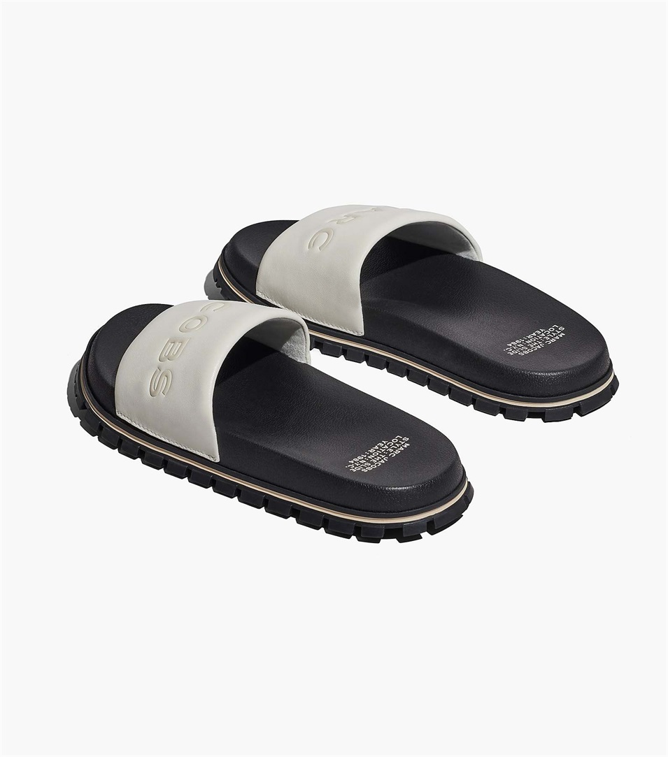 Chanclas Marc Jacobs The Leather Mujer Blancas | Peru-14236