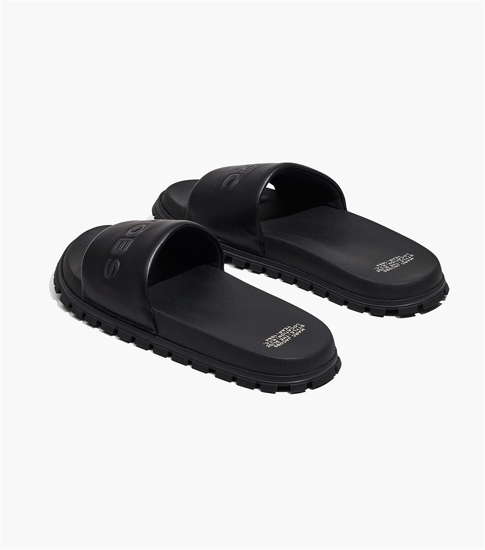 Chanclas Marc Jacobs The Leather Mujer Negras | Peru-48062