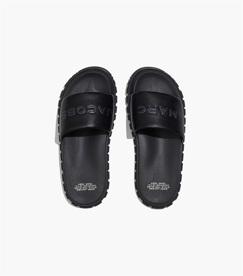 Chanclas Marc Jacobs The Leather Mujer Negras | Peru-48062