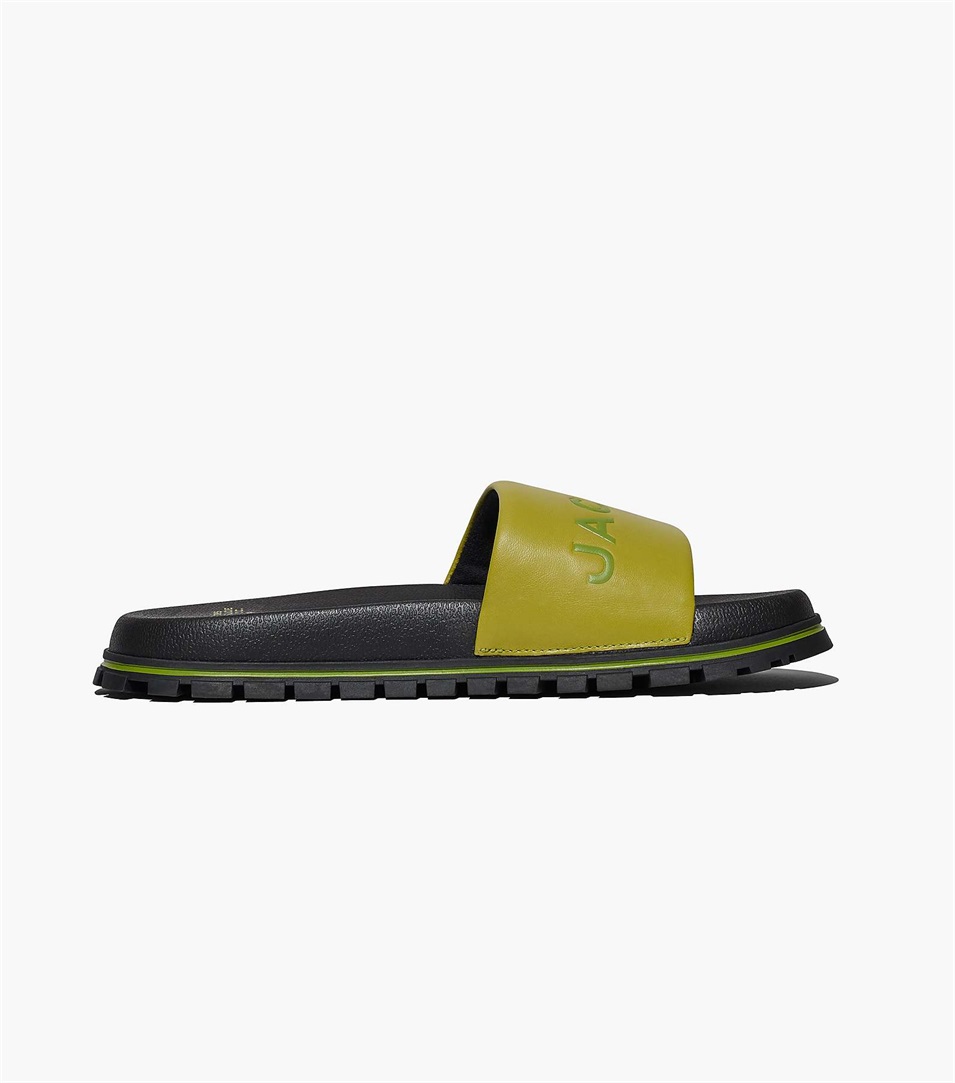 Chanclas Marc Jacobs The Leather Mujer Verde | Peru-05983