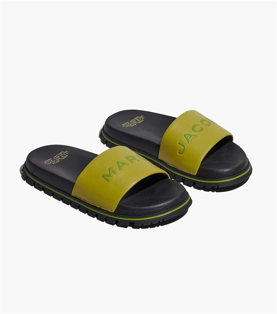 Chanclas Marc Jacobs The Leather Mujer Verde | Peru-05983