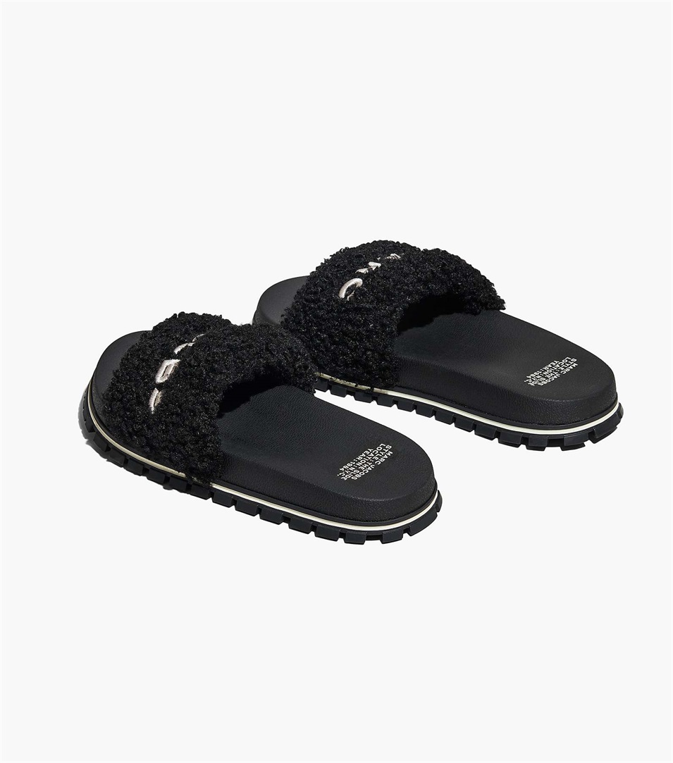 Chanclas Marc Jacobs The Teddy Mujer Negras | Peru-58412