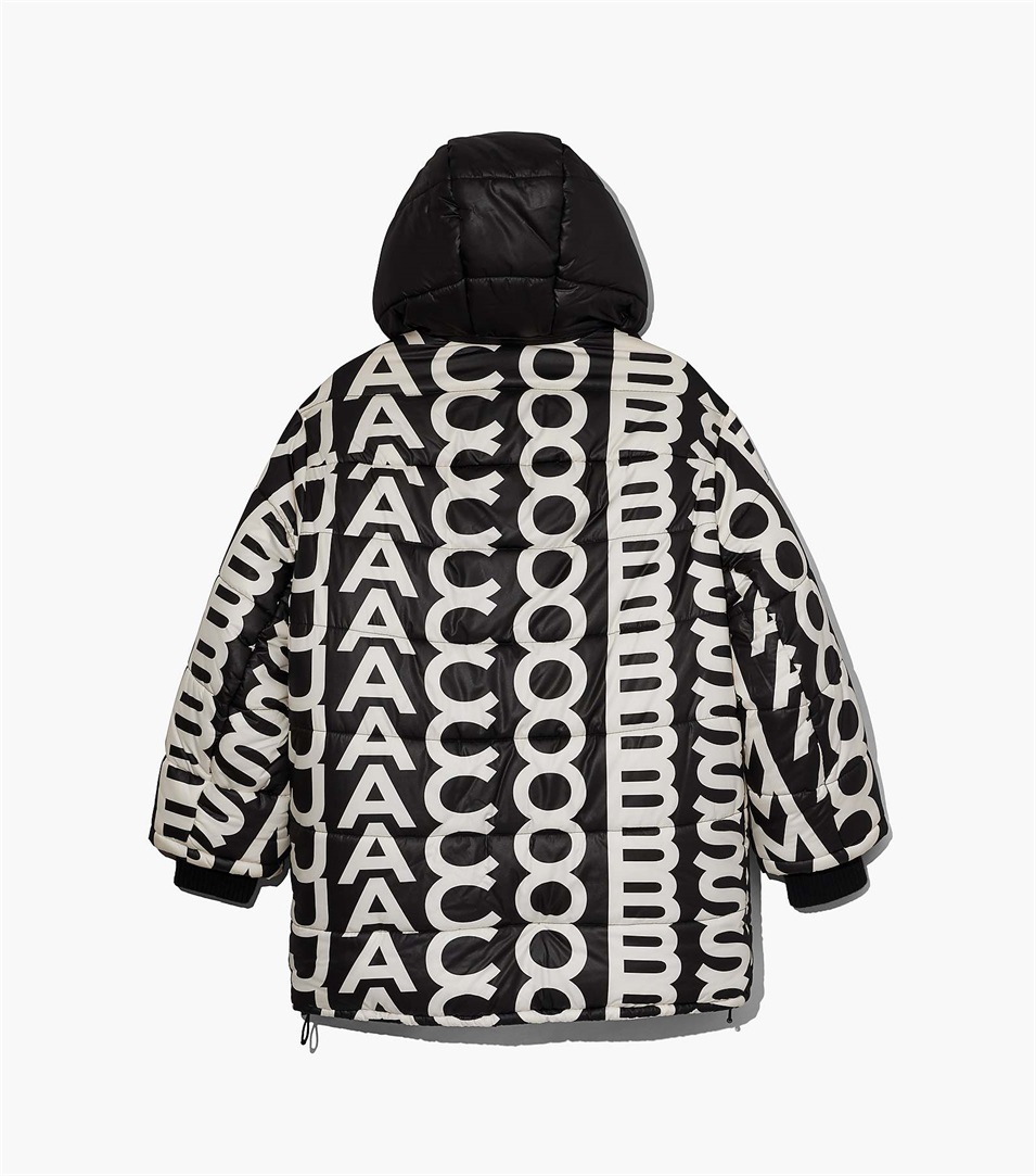 Chaqueta Puffer Marc Jacobs The Monogram Oversized Mujer Negras Blancas | Peru-87426