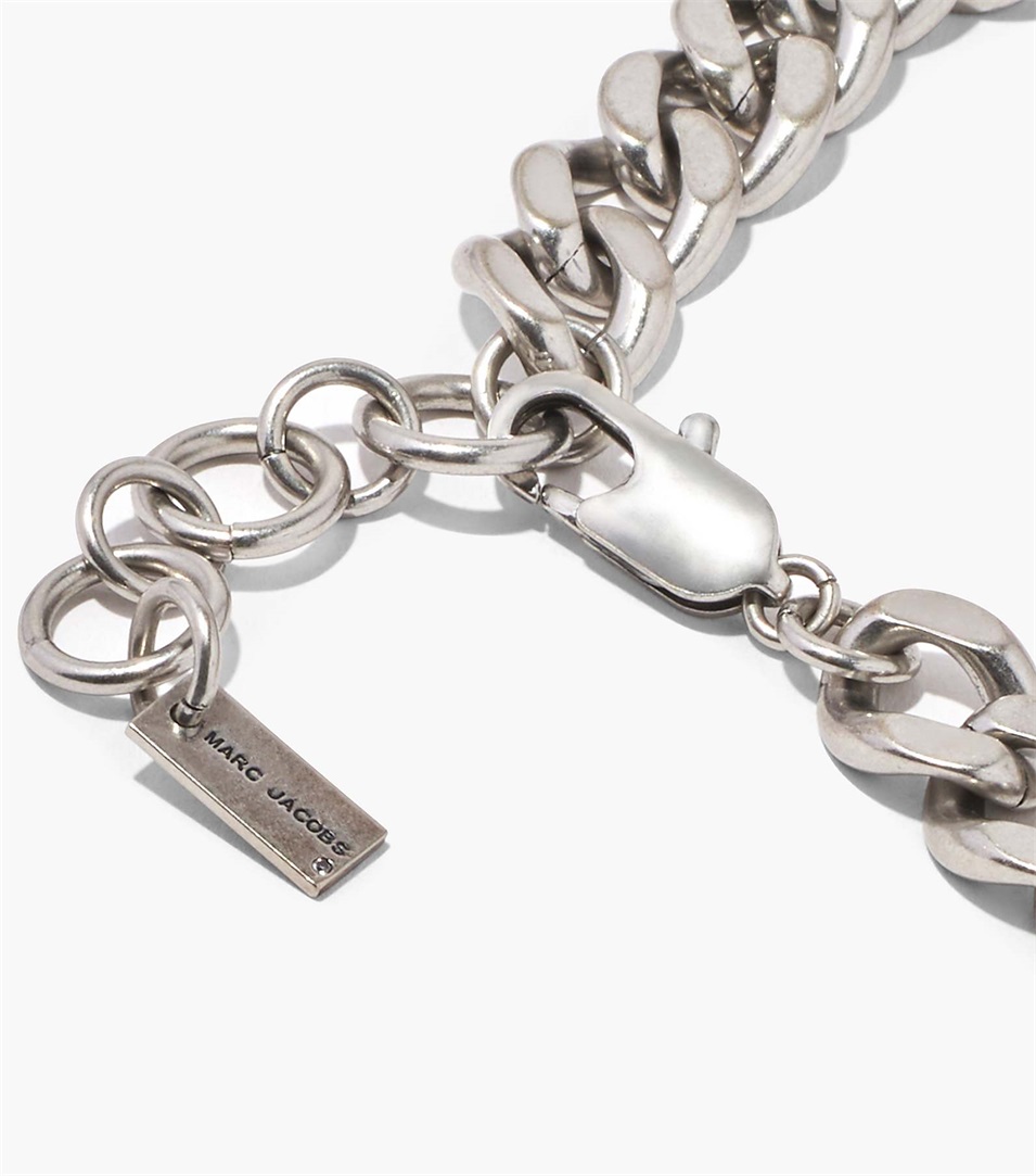 Collar Marc Jacobs The Barcode Monogram ID Chain Mujer Plateadas | Peru-84903