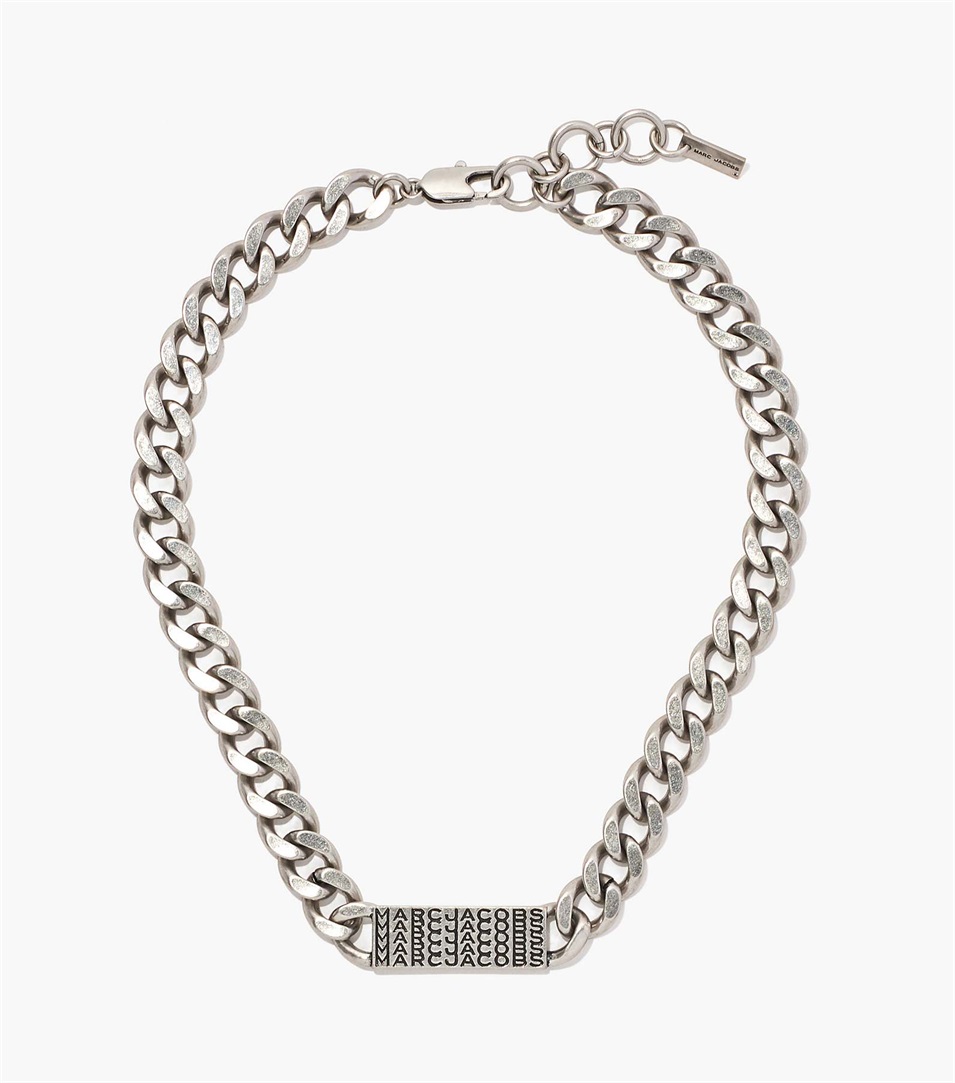 Collar Marc Jacobs The Barcode Monogram ID Chain Mujer Plateadas | Peru-84903