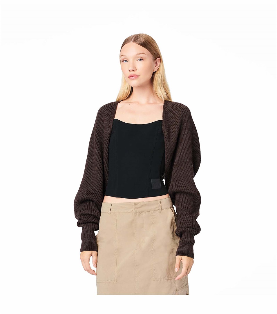 Cárdigan Marc Jacobs The Ribbed Bolero Mujer Marrones | Peru-61724