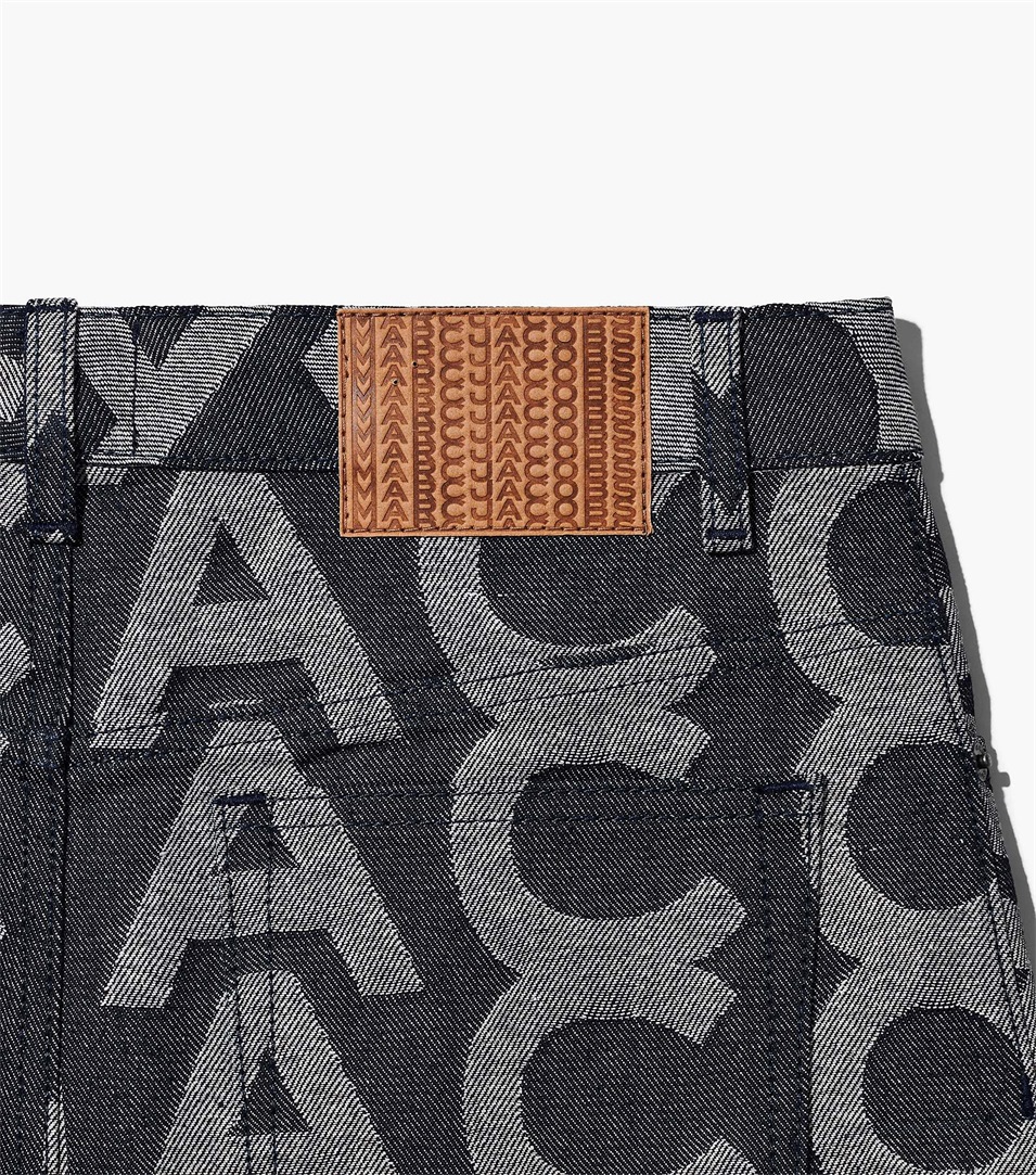 Falda Marc Jacobs The Monogram Denim Mini Mujer Azules | Peru-47256