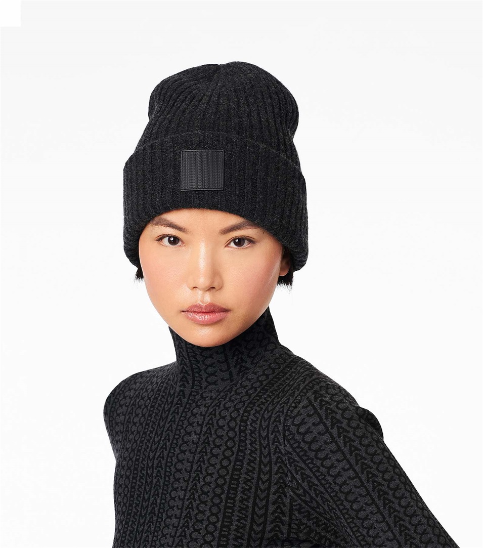 Gorros Marc Jacobs The Ribbed Mujer Gris Oscuro | Peru-07415