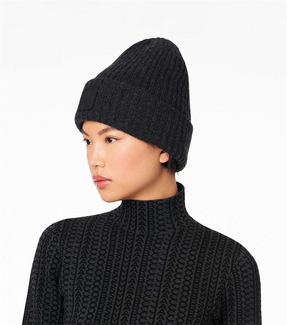 Gorros Marc Jacobs The Ribbed Mujer Gris Oscuro | Peru-07415