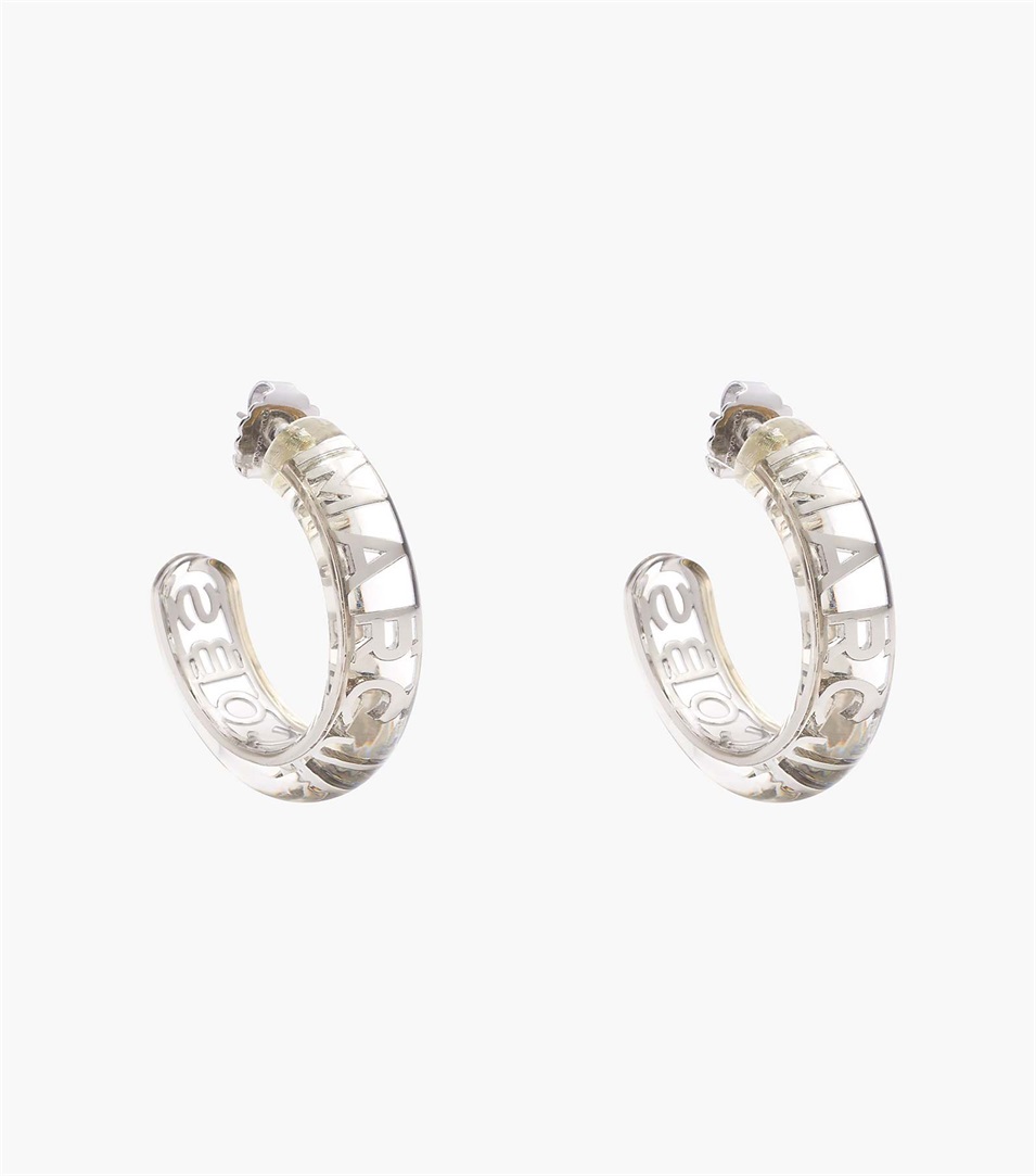 Joyería Marc Jacobs The Monogram Hoops Mujer Plateadas | Peru-71630