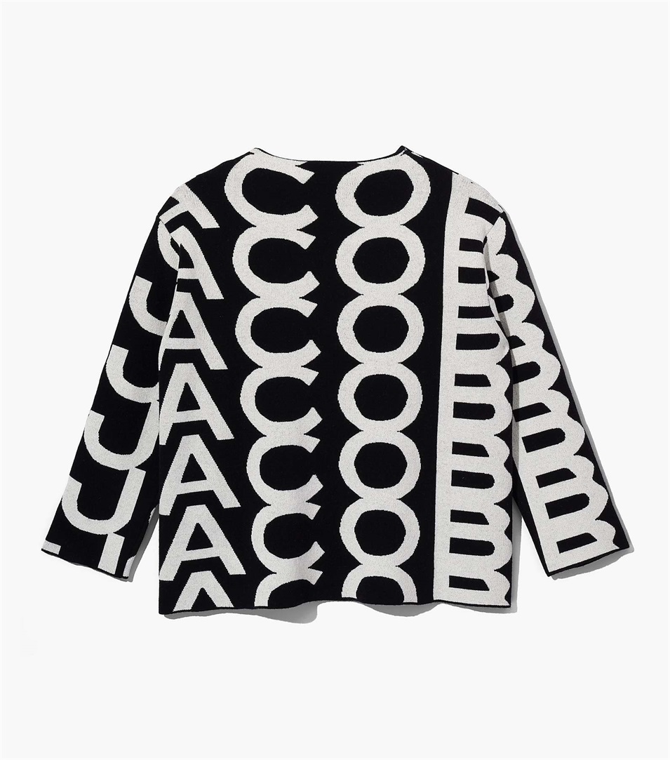 Jumpers Marc Jacobs The Monogram Oversized Knit Mujer Negras Blancas | Peru-63047