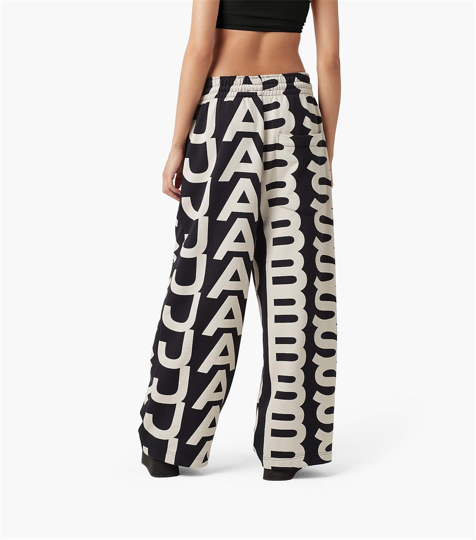 Pantalones Deportivos Marc Jacobs The Monogram Oversized Mujer Negras Blancas | Peru-83109