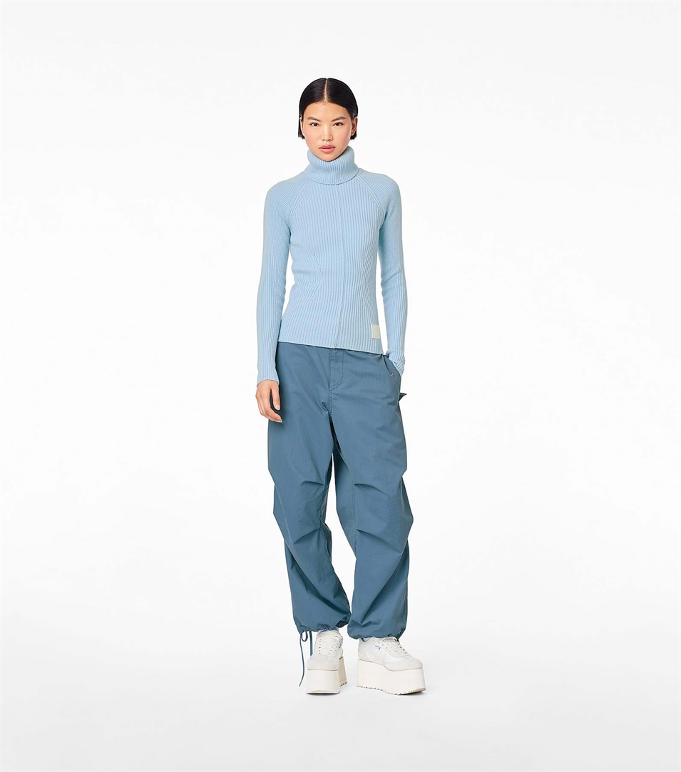 Pantalones Marc Jacobs The Baggy Drawstring Mujer Azules Gris | Peru-65123