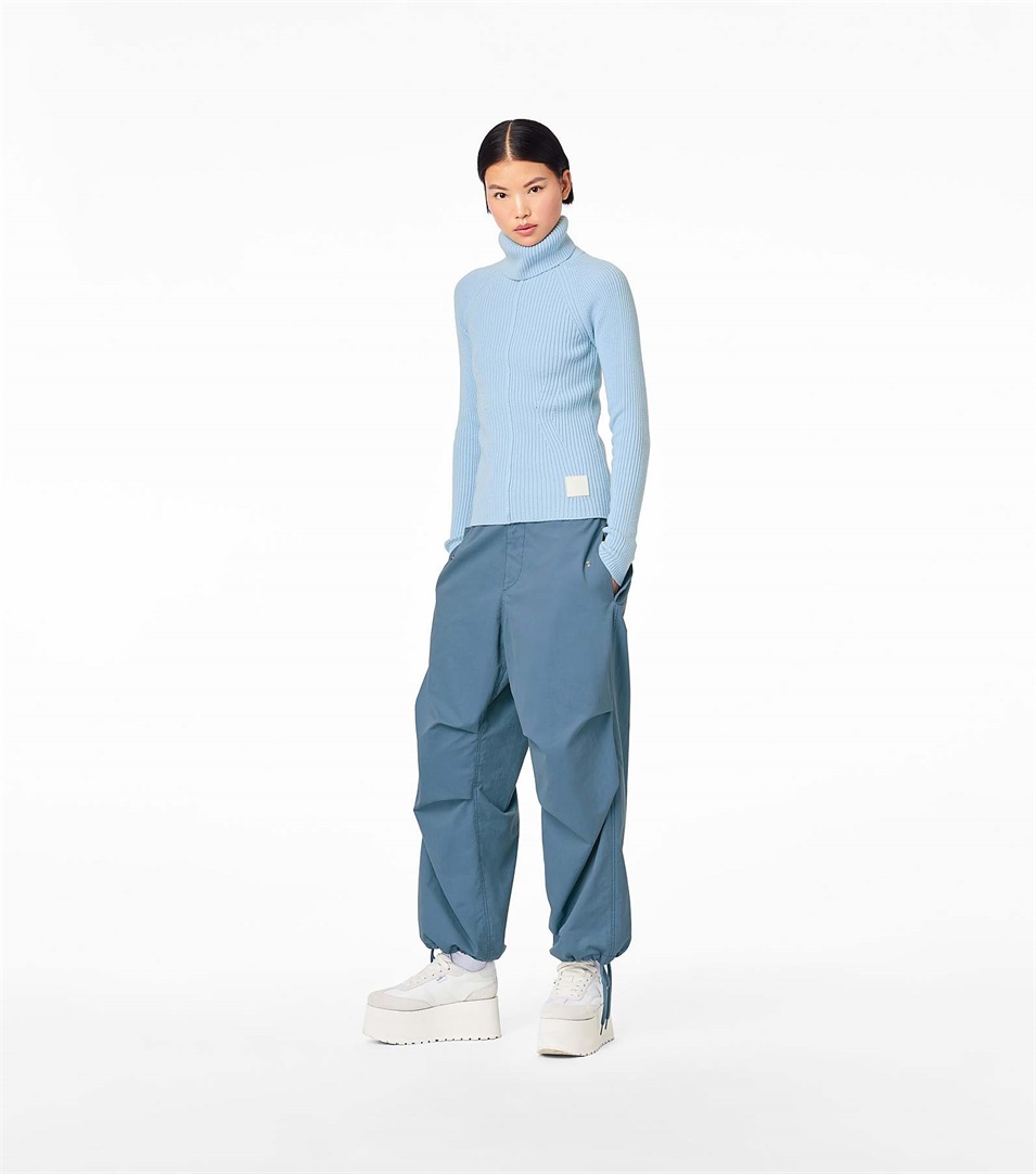 Pantalones Marc Jacobs The Baggy Drawstring Mujer Azules Gris | Peru-65123