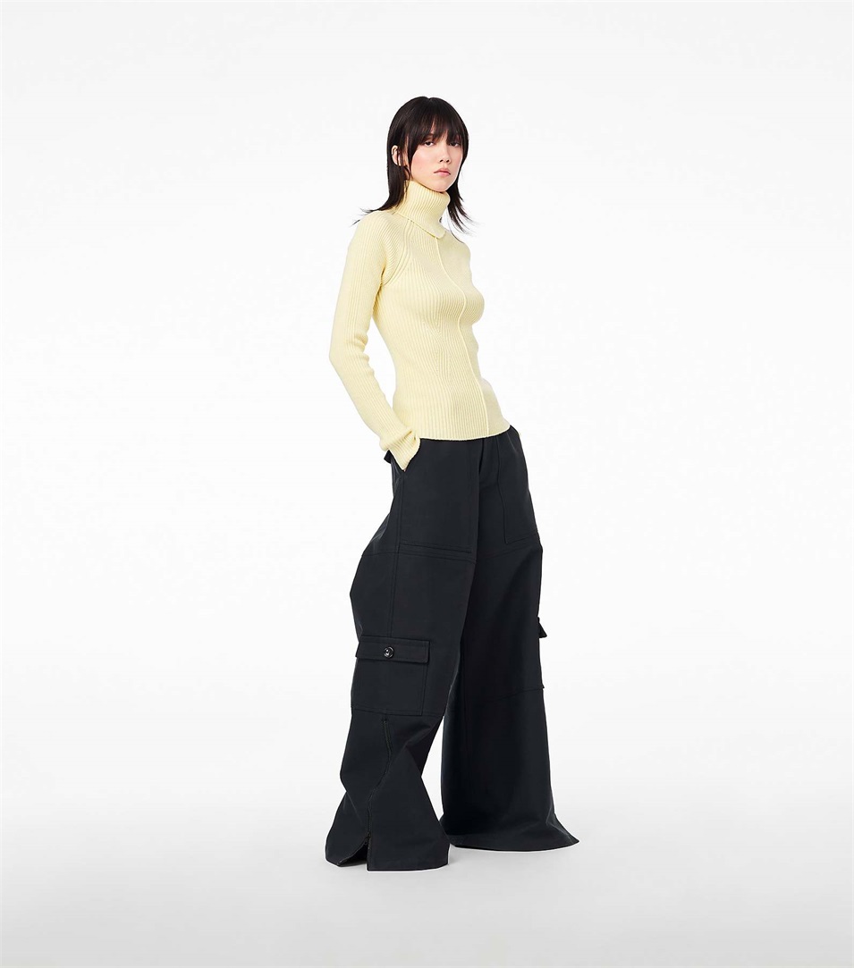 Pantalones Marc Jacobs The Wide Leg Cargo Mujer Negras | Peru-78539