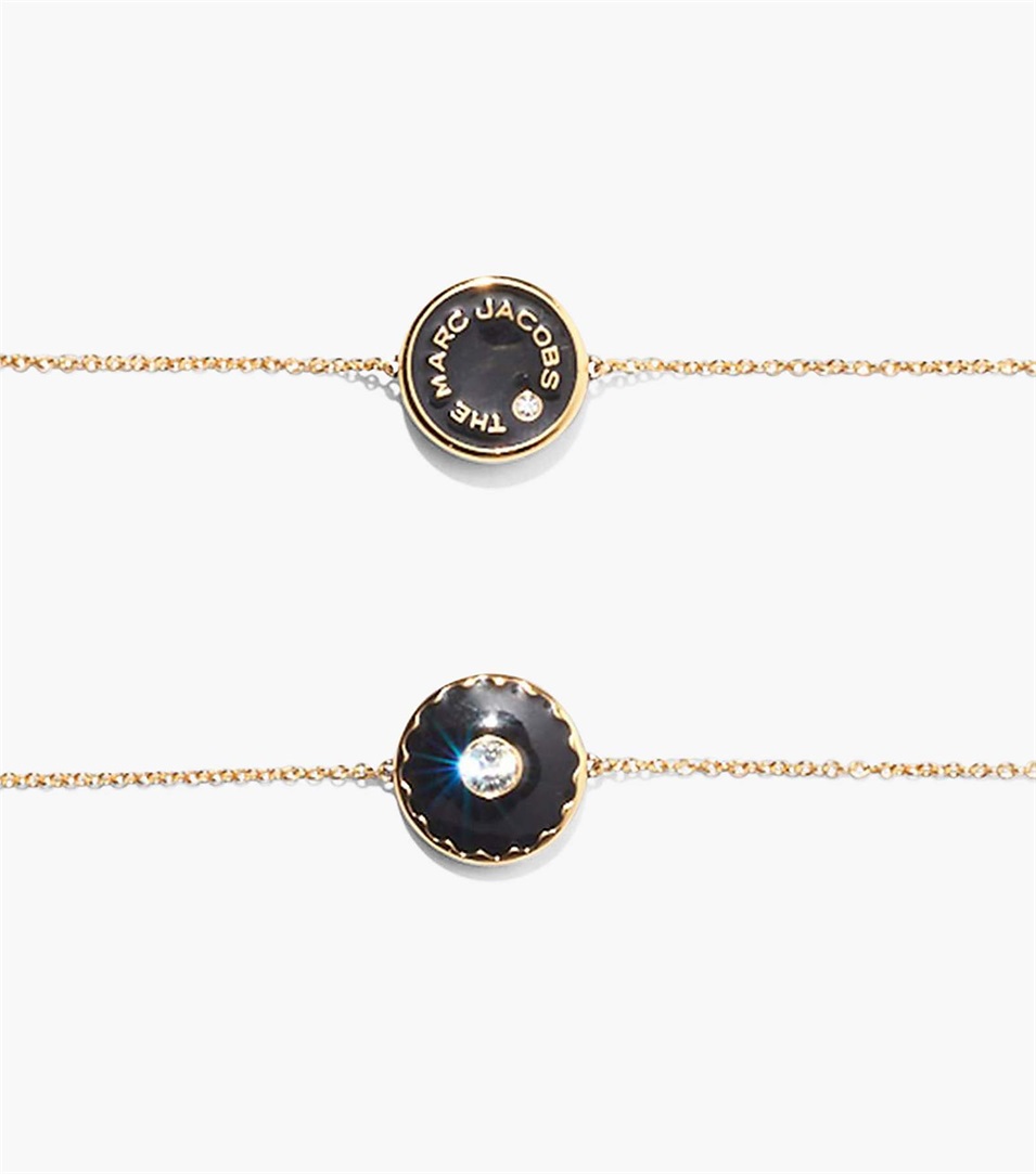 Pulsera Marc Jacobs The Medallion Mujer Negras Doradas | Peru-50139