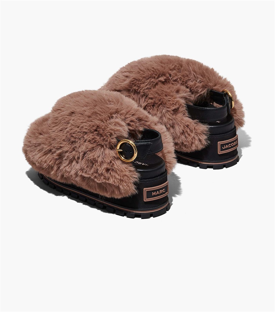 Sandalias de Plataforma Marc Jacobs The Faux Fur Mujer Naranjas | Peru-09731