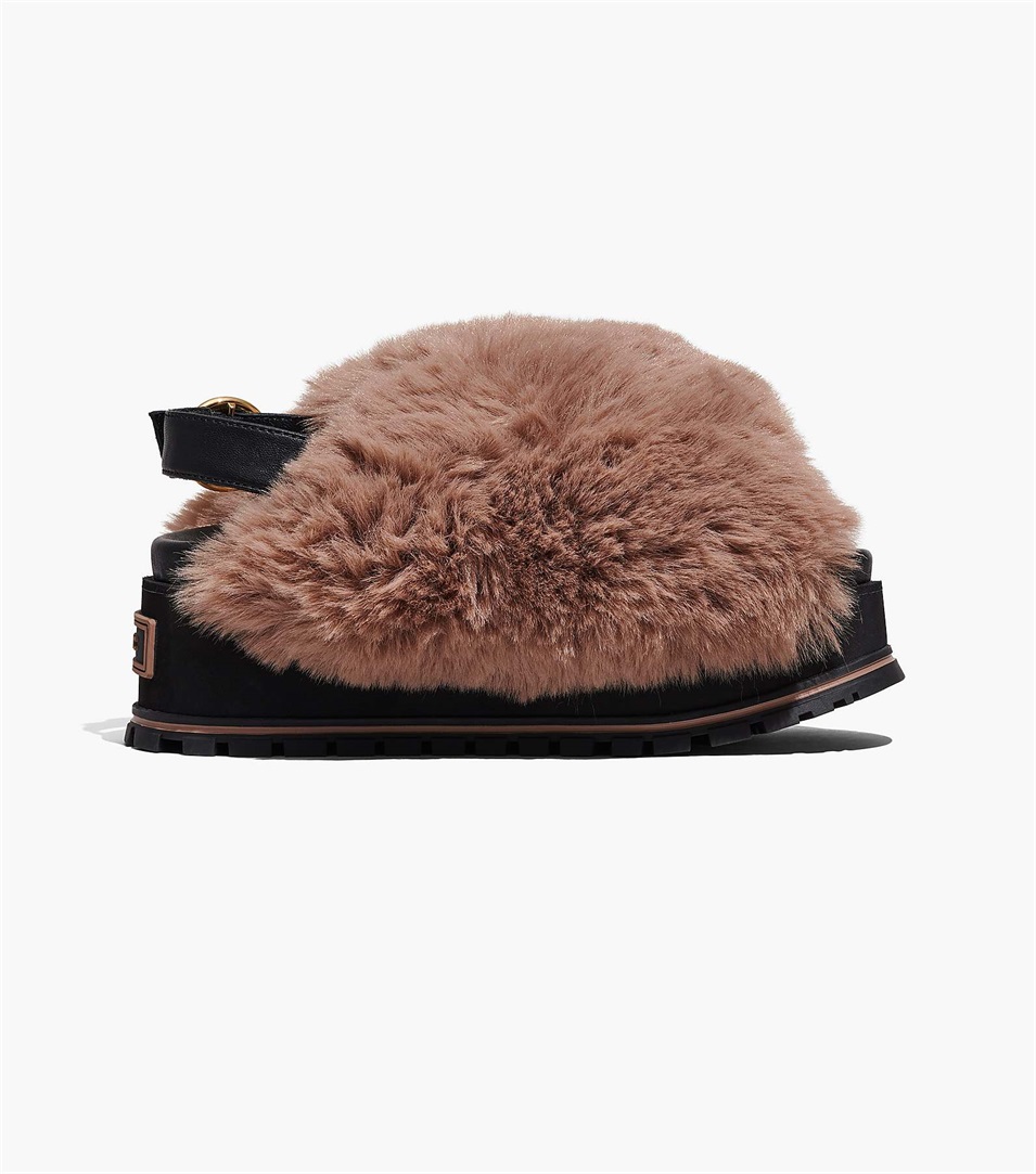 Sandalias de Plataforma Marc Jacobs The Faux Fur Mujer Naranjas | Peru-09731