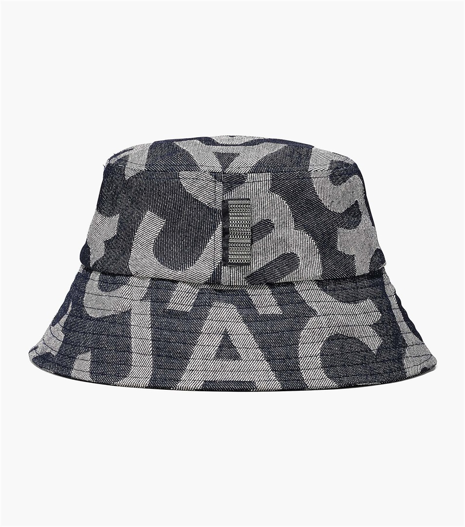 Sombreros Marc Jacobs The Monogram Denim Bucket Mujer Azules | Peru-98563