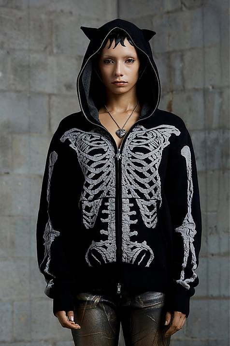 Sudadera Con Capucha Marc Jacobs Skeleton Knit Mujer Negras | Peru-29860