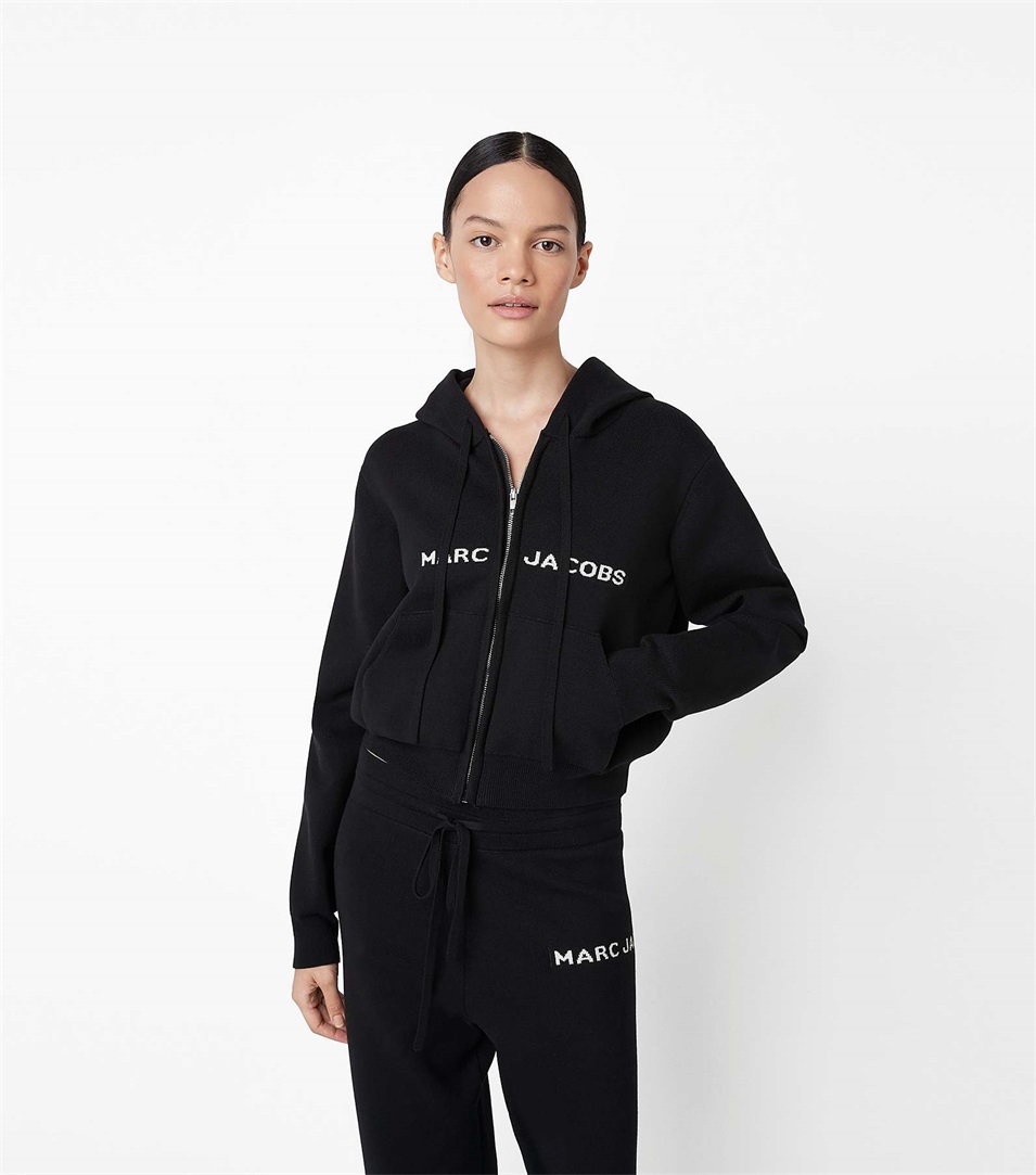 Sudadera Con Capucha Marc Jacobs The Cropped Zip Mujer Negras | Peru-60317