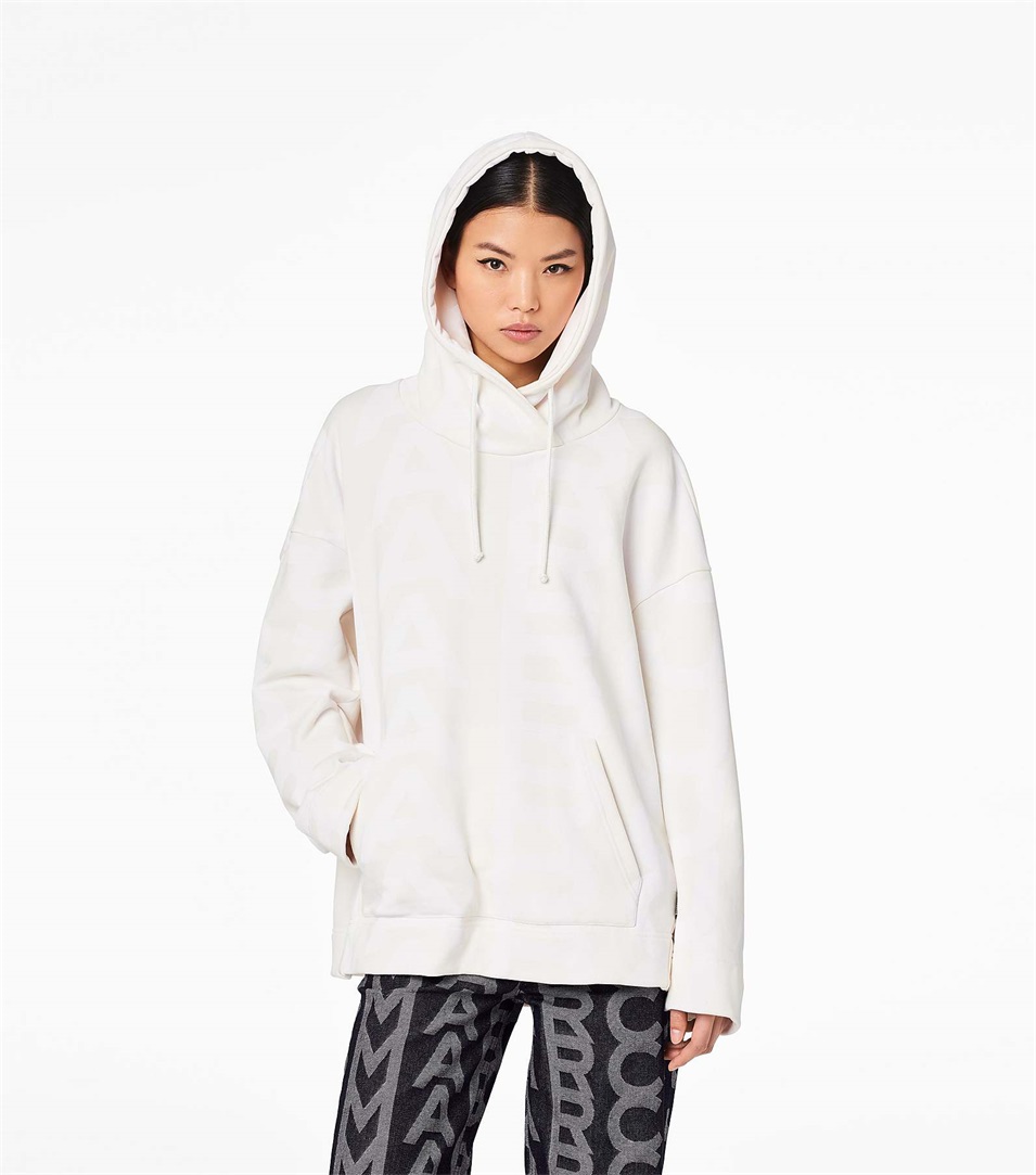 Sudadera Con Capucha Marc Jacobs The Monogram Oversized Mujer Blancas | Peru-07431