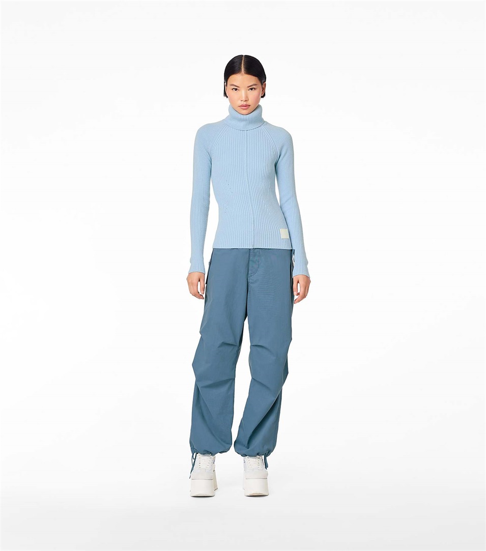 Suéteres Marc Jacobs The Ribbed Turtleneck Mujer Azules | Peru-45173