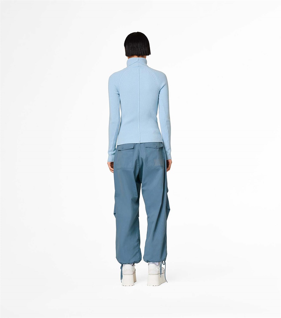 Suéteres Marc Jacobs The Ribbed Turtleneck Mujer Azules | Peru-45173