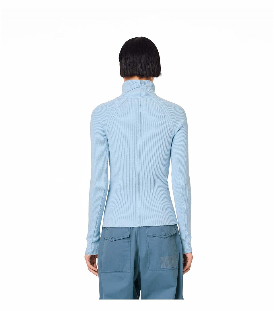 Suéteres Marc Jacobs The Ribbed Turtleneck Mujer Azules | Peru-45173