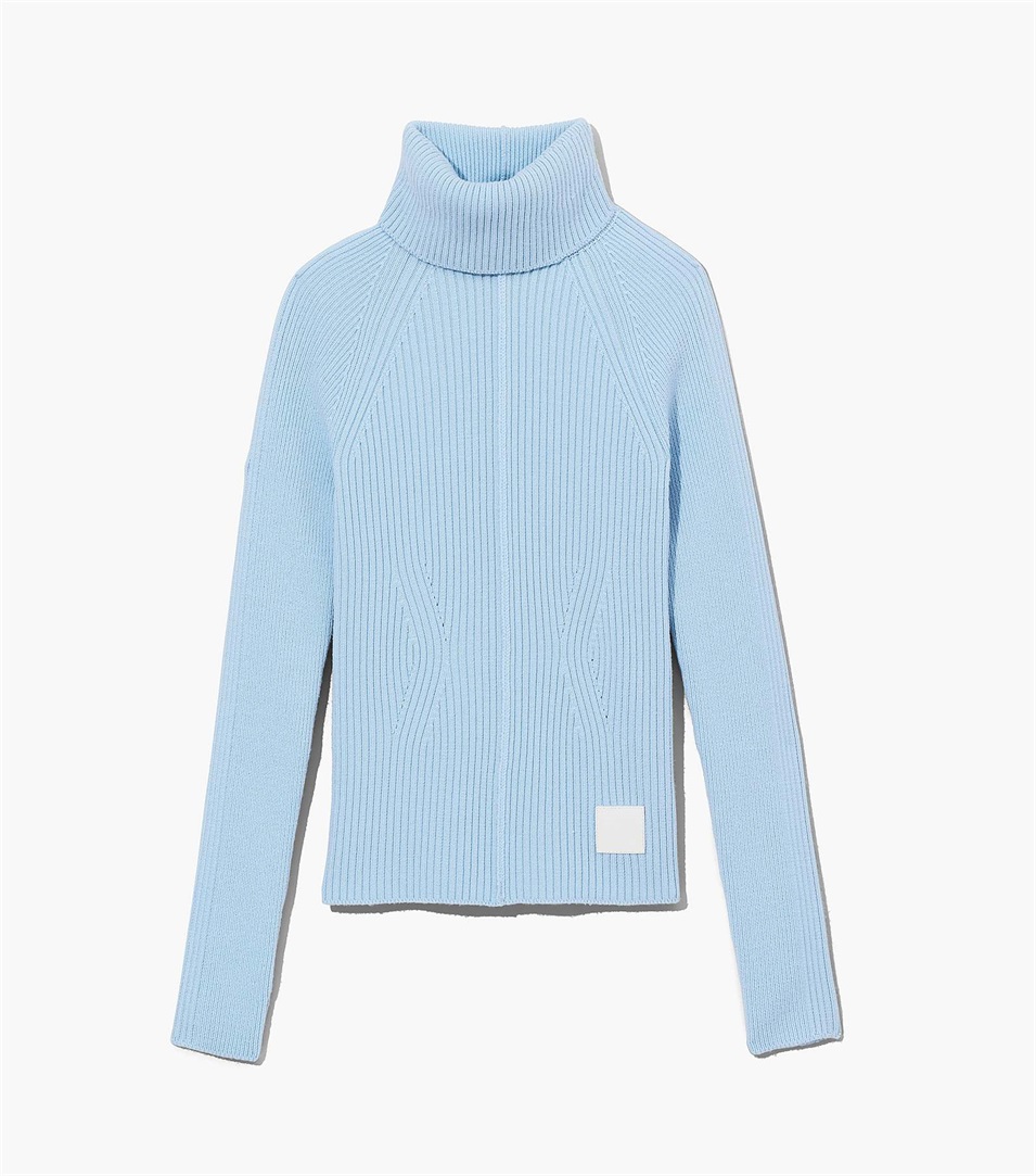 Suéteres Marc Jacobs The Ribbed Turtleneck Mujer Azules | Peru-45173