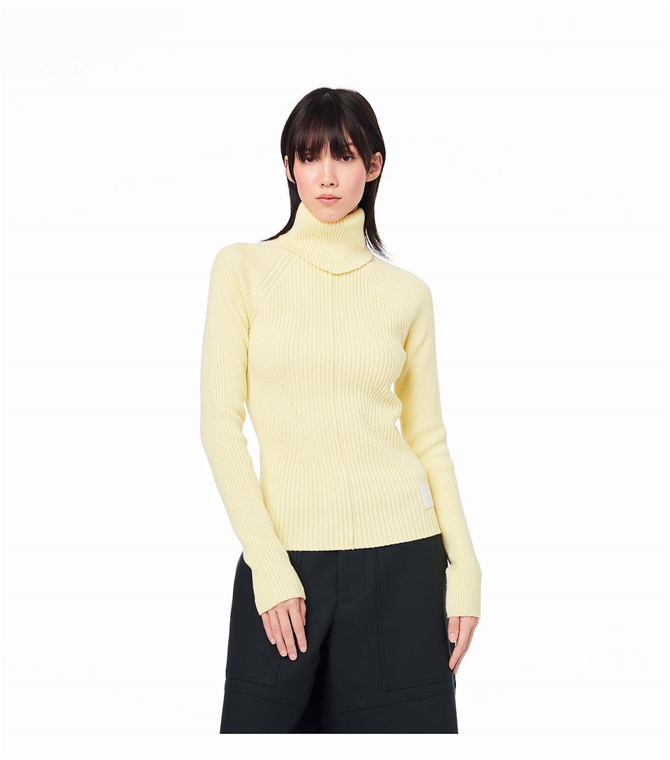 Suéteres Marc Jacobs The Ribbed Turtleneck Mujer Amarillo | Peru-52890