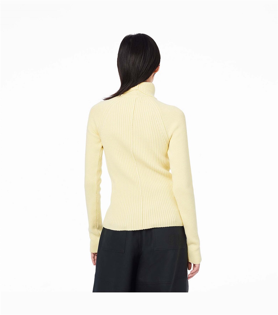 Suéteres Marc Jacobs The Ribbed Turtleneck Mujer Amarillo | Peru-52890