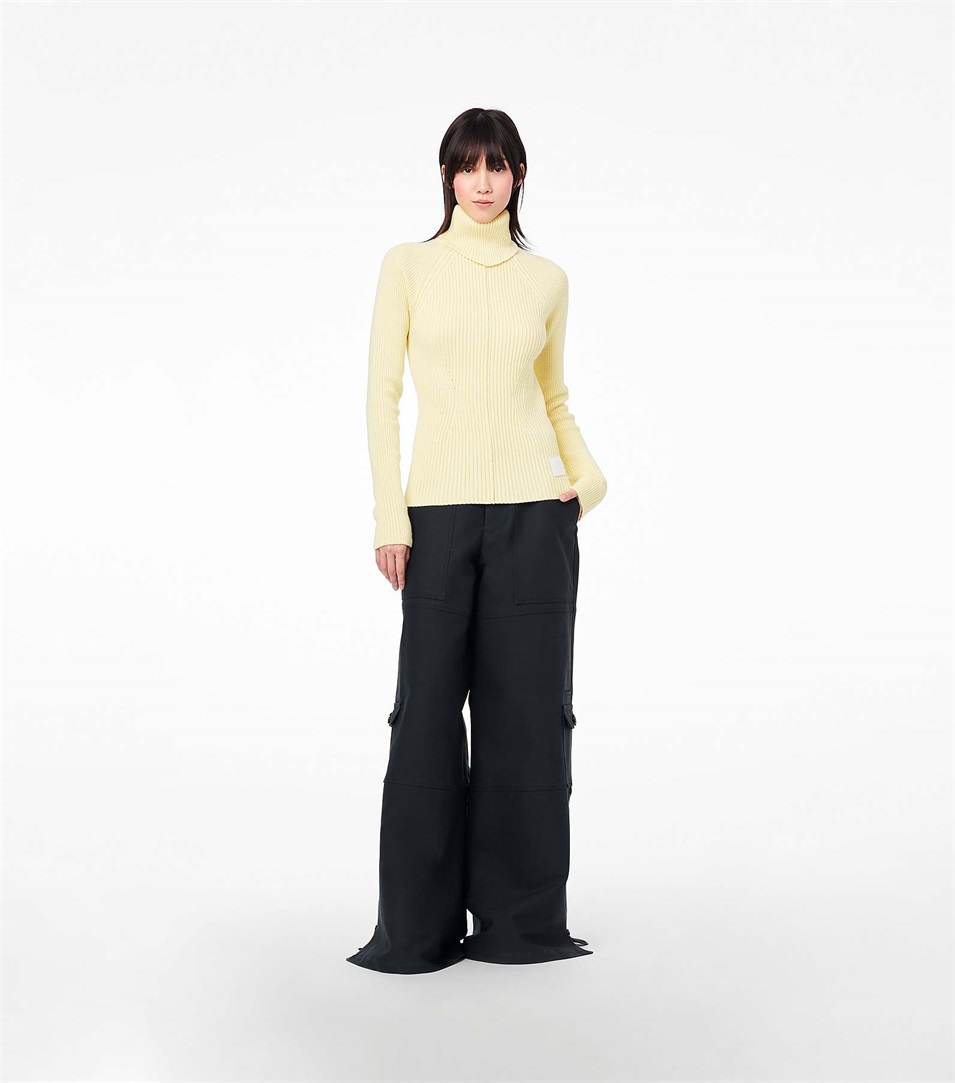 Suéteres Marc Jacobs The Ribbed Turtleneck Mujer Amarillo | Peru-52890