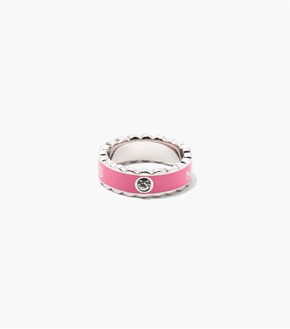 Anillos Marc Jacobs The Scallop Medallion Mujer Rosas Plateadas | Peru-49217