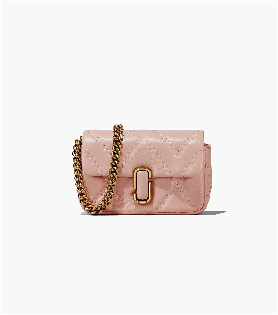 Bolsa De Hombro Marc Jacobs The Quilted Leather J Marc Mini Mujer Rosas | Peru-67382