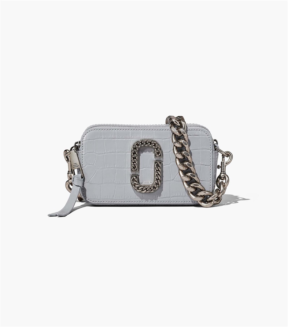 Bolsa Snapshot Marc Jacobs The Croc-Embossed Mujer Gris | Peru-97380