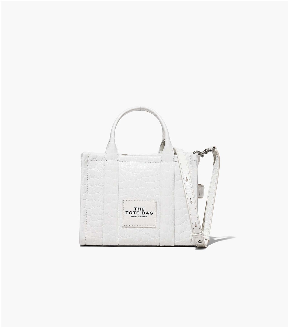 Bolso Tote Marc Jacobs The Croc-Embossed Mini Mujer Blancas | Peru-56193