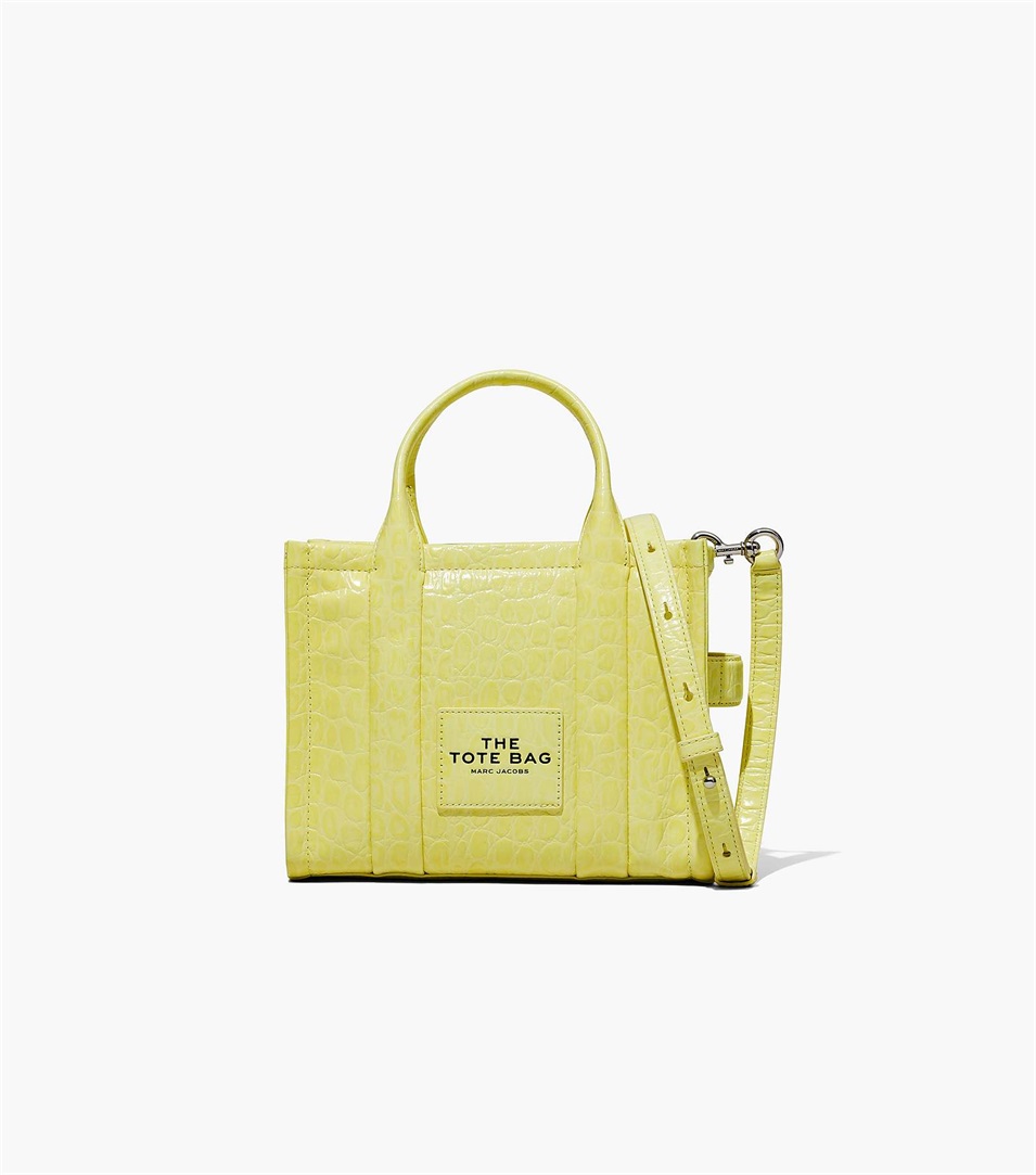 Bolso Tote Marc Jacobs The Croc-Embossed Mini Mujer Amarillo | Peru-78309