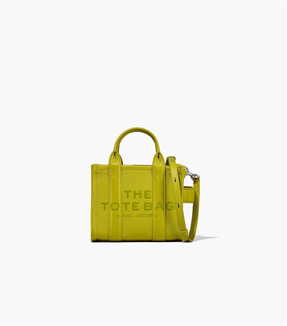 Bolso Tote Marc Jacobs The Leather Micro Mujer Verde | Peru-51702