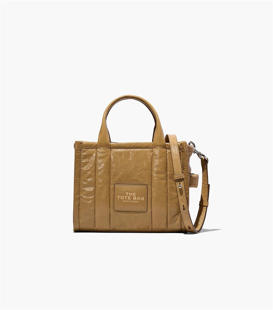 Bolso Tote Marc Jacobs The Shiny Crinkle Mini Mujer Marrones Claro | Peru-81204