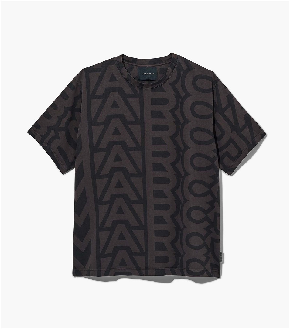 Camiseta Marc Jacobs The Monogram Big Mujer Negras Gris | Peru-96842