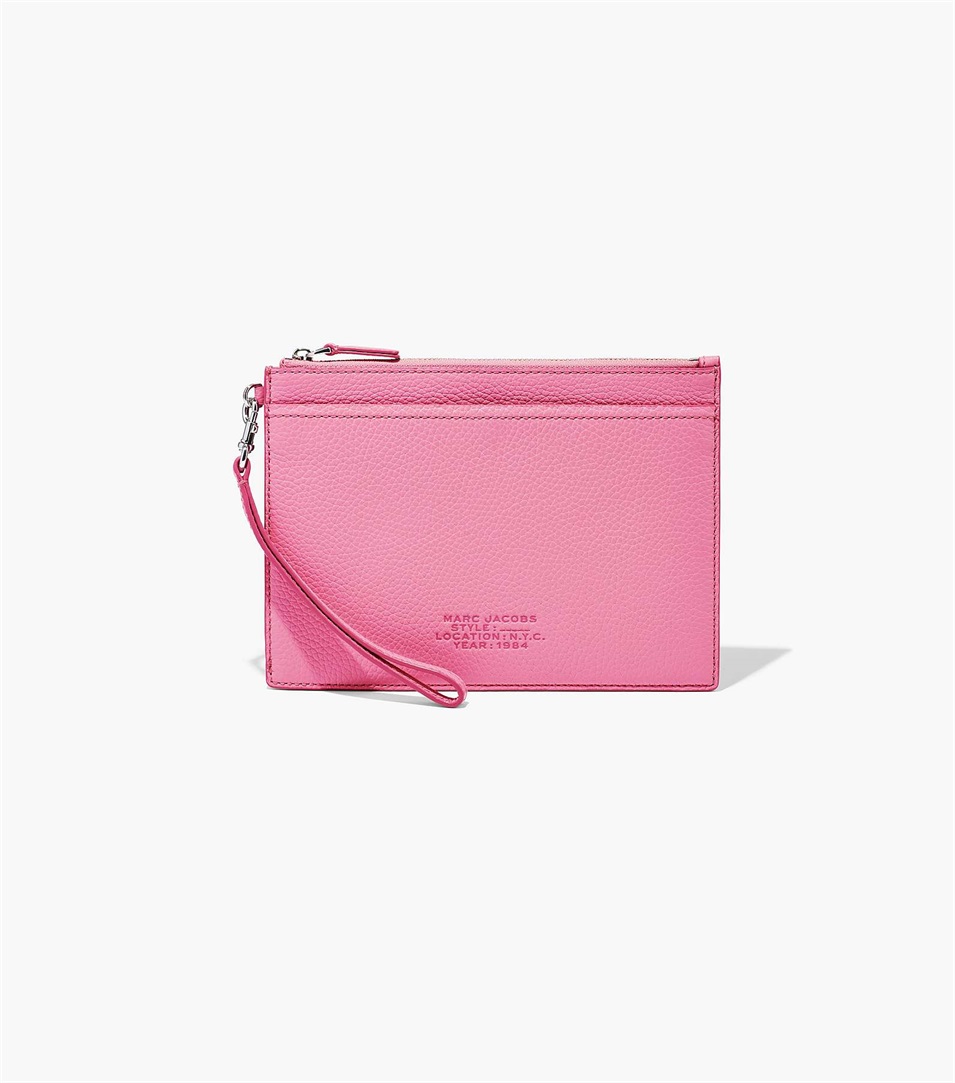 Carteras Marc Jacobs The Leather Small Wristlet Mujer Rosas | Peru-80165