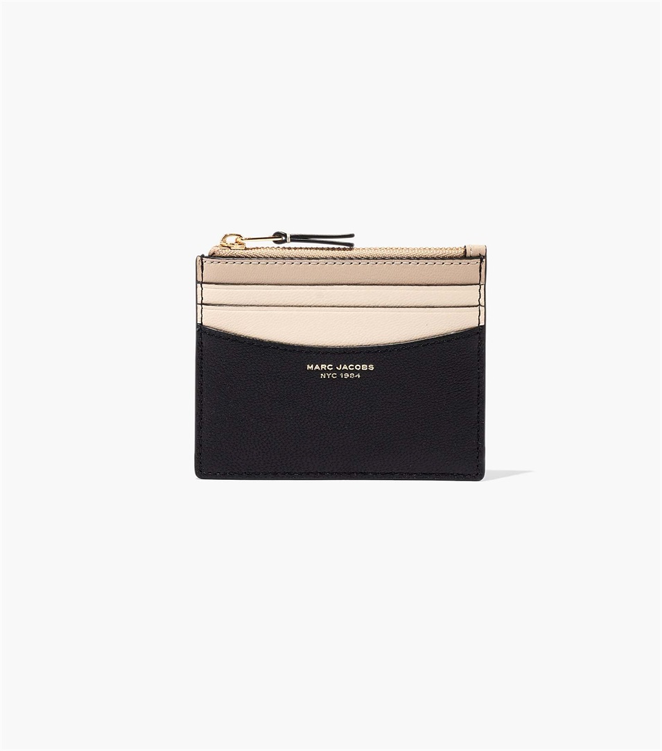 Carteras Marc Jacobs The Slim 84 Colorblock Zip Card Case Mujer Negras Multicolor | Peru-39670