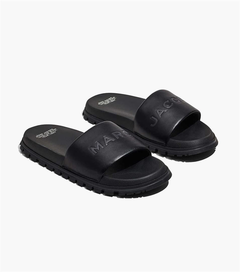 Chanclas Marc Jacobs The Leather Mujer Negras | Peru-48062